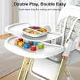 thumbnail image 5 of Convertible Baby High Chair to Rocker, Foldable Feeding Seat with 5-Point Harness, Silent Locking Wheels & Removable Tray for 6 Months-3 Years, White, 5 of 8