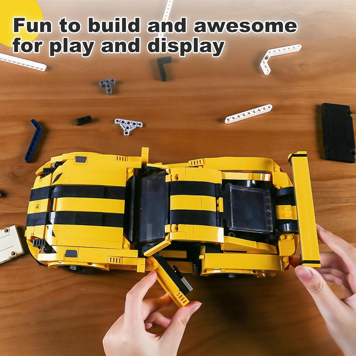 SEEMEY Supercar Building Block Kits, Dodge Viper Car Model Building Sets, MOC Car Gift for Adult Collections Enthusiasts, 1236 Pieces