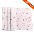 thumbnail image 2 of DouZhe Ensemble de 4 Sets de Table en Polyester, Motif Ours Lapin Rose Résistant à la Chaleur pour Table à Manger, 12 Pouces x 18 Pouces, 2 of 6