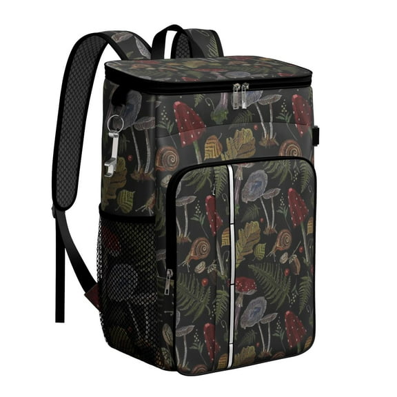 Gothic Mushroom Insulated Cooler Backpack - 20L High-Capacity Soft Cooler Bag with 3-Layer Insulation, Perfect for Travel, Parties & Outdoor Activities