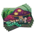 thumbnail image 1 of Ambesonne Colorful Place Mats Set of 4, Worm Mushroom House, Standard Size, Multicolor, 1 of 6