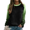 thumbnail image 3 of Vedolay Womens Tops Casual Sweatshirt for Women 2023 Fall Long Sleeve Crewneck Pullover Tops,Green XXL, 3 of 5