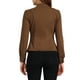 thumbnail image 3 of Chaqueta de mezclilla para mujer INSPIRE CHIC con cuello alto, mangas largas, bolsillos con solapa, chaqueta de jean marrón XL, 3 of 6