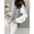 thumbnail image 5 of ZANZEA Women Long Sleeved O-Neck Patchwork Contrast Color Blouse Pullover Tops, 5 of 5
