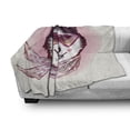 thumbnail image 3 of Cartoon Soft Flannel Fleece Blanket, Hipster Husky Dog with Hearts Sunglasses and Scarf Fashion Animal Art Print, Cozy Plush for Indoor and Outdoor Use, 50" x 60", Pink Cream Black, by Ambesonne, 3 of 6