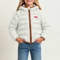 thumbnail image 5 of YUANxueke Boys Girls Puffer Jacket Zip up Hooded Winter Coat Winter Warm Outerwear,White,1-2 Years, 5 of 7
