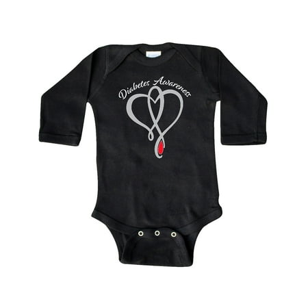 

Inktastic Diabetes Awareness Gray and Red Ribbon Heart Gift Baby Boy or Baby Girl Long Sleeve Bodysuit