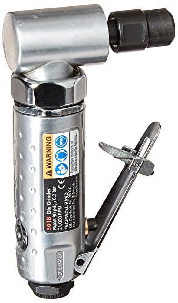 Ingersoll Rand Angle Air Die Grinder 2 Inch & 3 Inch Pad Kit, 21,000 RPM, 0.25 HP, 1/4 Inch & 6mm Collets, Front Exhaust