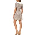 thumbnail image 3 of INSPIRE CHIC Robe-Chemise Courte à Manches Courtes pour Femme, Coupe Évasée, Col Contrastant, S Blanc, 3 of 5