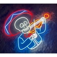 thumbnail image 2 of Handmadetneonsign Mexican Skeleton Playing Violin Led Sign, Mexican Skeleton Neon Sign, Wall Décor, 2 of 5