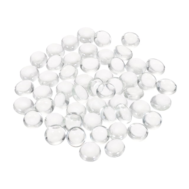 Uxcell Decorative Flat Glass Marbles 0.47 inch-0.55 inch Rock Vase Filler for Fish Tank Clear 50 Pcs