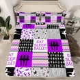 thumbnail image 2 of Homewish Modern Ballet Lover Bed Sheets, Purple Plaid Buffalo King Sheets, Cartoon Stars Line Sheet Set, Luxury Bedroom Decor, 4pcs, 2 of 7