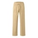 thumbnail image 3 of Pantalones de lino con cordón en la cintura para mujer: pantalones casuales de color liso, corte holgado y pierna recta, con bolsillos, 3 of 4