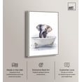 thumbnail image 2 of Bathtub Elephant Canvas Print Trendy Bathroom Art by Art Remedy, Silver Frame, 36 x 54, 2 of 7