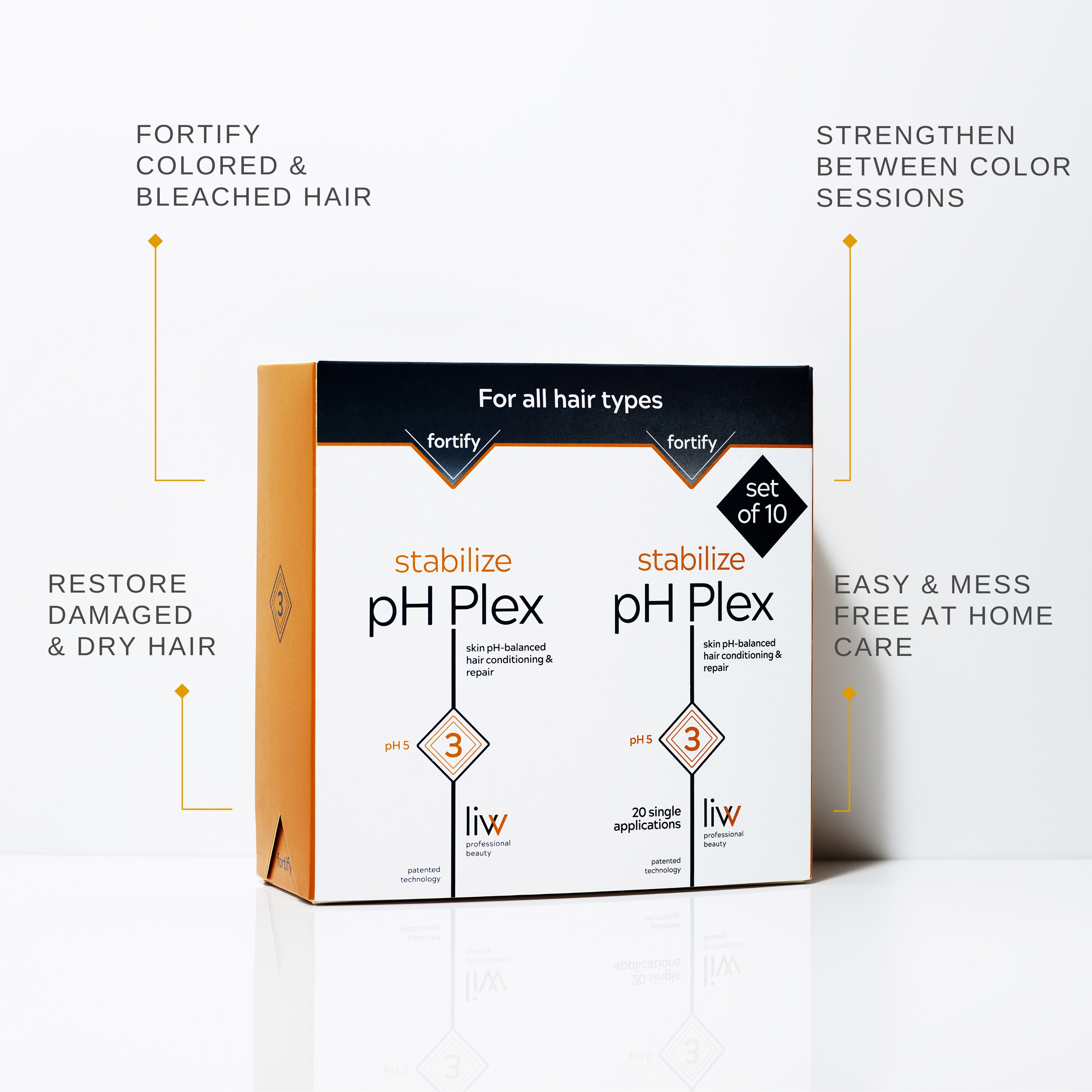 pH Plex Nourishing Hair Mask Treatment - Fortifies Color and Bleaching Effects - Salon Quality Results at Home - Value Pack (10 Double Sachets)
