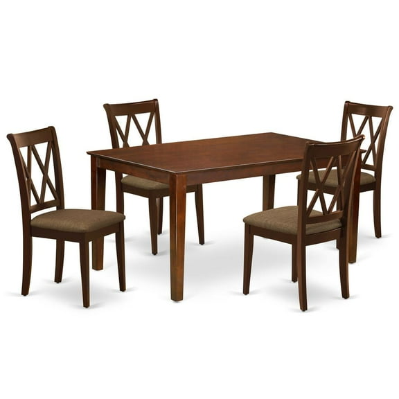 East West Furniture Dining Room Set Mahogany, CACL5-MAH-C