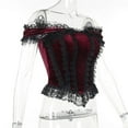 thumbnail image 6 of Goth Victoria Mall Gothic Elegant Ruffles Tank Tops Grunge Punk Lace Trim Bodycon Crop Top Women Vintage Sexy Velvet Outfit, 6 of 13