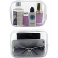 thumbnail image 4 of Clear Plastic Zippered Toiletry Carry Pouch TSA Approved Toiletry Bag Portable Cosmetic Makeup Bag for Vacation, Bathroom and Organizing (White 3Pcs, Small), 4 of 9