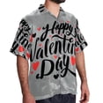 thumbnail image 2 of Valentine's Day Font Men's Casual Poplin Printed Button Down Short Sleeve Summer Beach Shirts - Unisex, 2 of 6