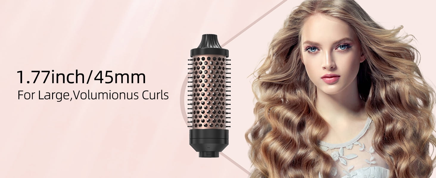 Thermal Brush 3 in 1 Set Ionic Heated Round Curling Create Volume & Smoother Hair Style for Fully Dried Hair Ceramic Fast Heating Curling Iron Brush with Temperature Lock & Auto-Power Off