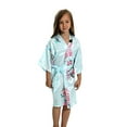 thumbnail image 4 of Light Blue Mommy and Me Robes, Floral, Satin Feel, 4 of 9