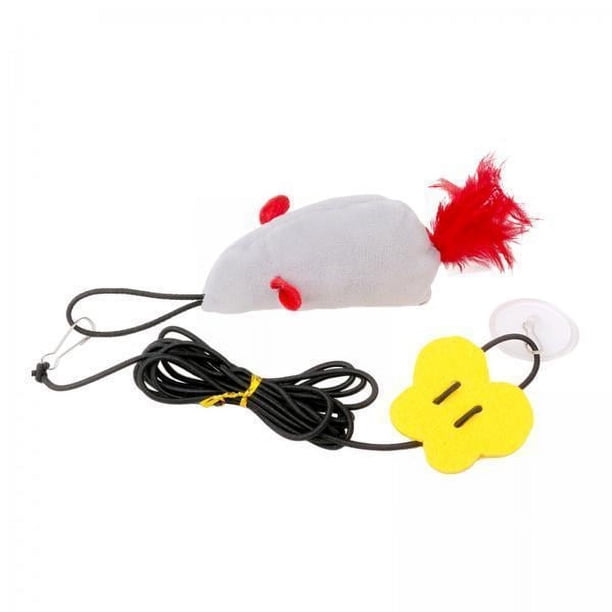 Juguete Interactivo para Gatos Jinwen Marco de Puerta Colgante Ratón Elástico 2 Piezas