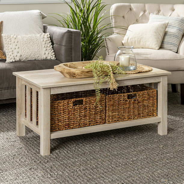 Woven Paths Traditional Storage Coffee, Storage Basket Under Coffee Table