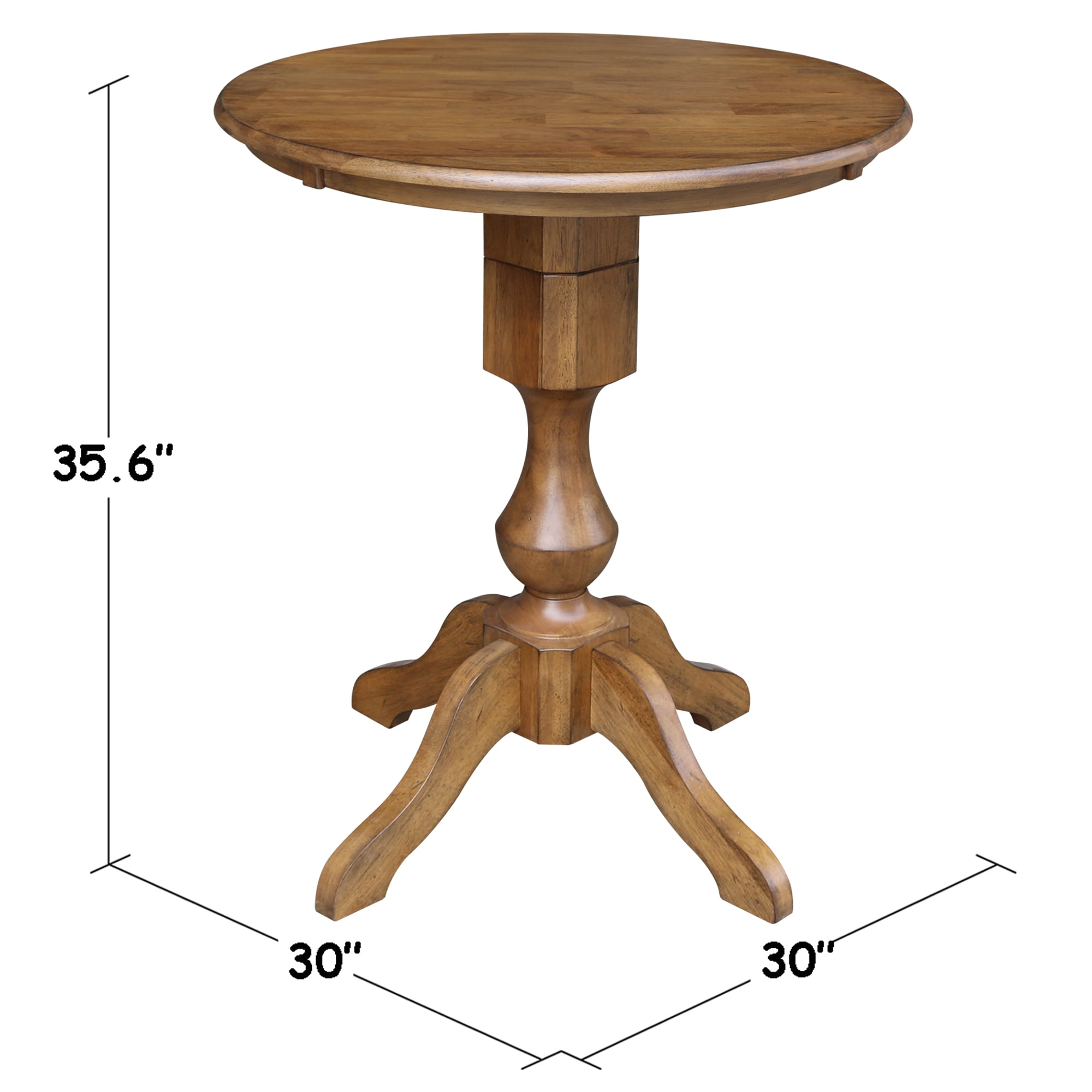 30" Round Pedestal Dining Table - Pecan
