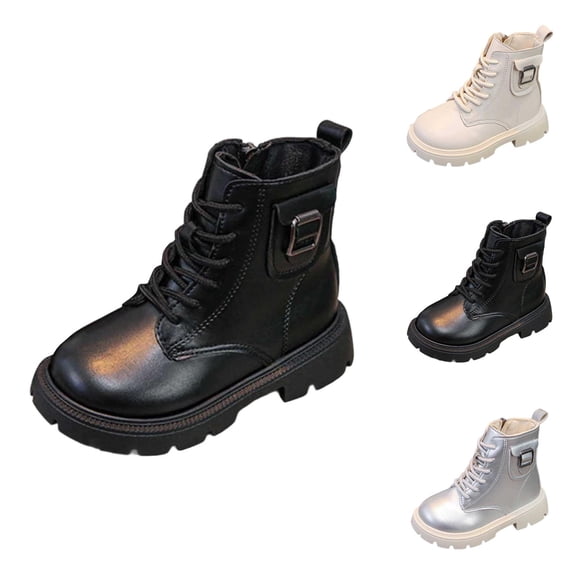 Boots for Girls Winter Boots Stylish Girls Ankle Boots Fashion Leather Casual Winter Footwear for Toddler and Youth