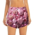 thumbnail image 2 of Salouo Pink Glitter Heart Candy Print Women's 2 in 1 Running Shorts Double-Layer Shorts Athletic Workout Gym Yoga Shorts Running Shorts for Women-Small, 2 of 7