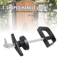 thumbnail image 7 of Anxingo Shed Door Latch T-Handle Lock Kit,T-Handle lock with black connecting rod for Shed doors, Playhouse door, Chicken Coops door, Barn door, 7 of 7