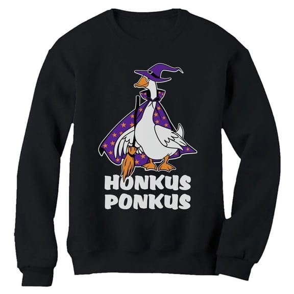 Honkus Ponkus Goose Shirt Funny Halloween Costume Witch Hat Women Sweatshirt XX-Large Black