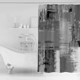 thumbnail image 3 of Shower Curtain Geometric Abstraction Paint Brush Waterproof Shower Curtain Set with Hooks for Bathroom Showers,Stalls and Bathtubs,54x78InGrey White Black, 3 of 9