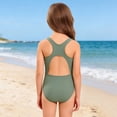 thumbnail image 6 of JAJAHO One Piece Swimsuit For Girls Racerback Athletic Training Solid Color Bathing Suit Full Coverage Swimwear For Kids 3-14 Years, 6 of 7