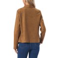 thumbnail image 3 of INSPIRE CHIC Women's Coats Faux Suede Fall Winter Long Sleeve Open Front Cropped Outwear Coat  XL Dark Brown, 3 of 6