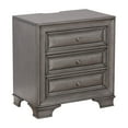 thumbnail image 2 of Furniture of America Damien Rustic Nightstand with 3-Drawer, Gray, 2 of 8