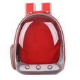 thumbnail image 1 of Mochila para gatos con burbujas, expandible, plegable, transpirable, para perros pequeños y medianos, gatos, cápsula espacial, ventana de burbujas, transportador para mascotas (rojo), 1 of 5