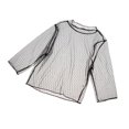 thumbnail image 1 of Camiseta de malla de bikini de para mujer, blusas de rejilla suaves con pedrería brillante Yinane manga corta de mujer, 1 of 8