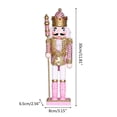thumbnail image 5 of Christmas Wood Pink King Nutcracker Soldier Ornament 30cm Size Kids Gift, 5 of 5