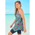 thumbnail image 4 of Swim 365 Women's Plus Size Longer-Length Handkerchief Hem Tankini Top, 4 of 6