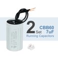 thumbnail image 3 of CBB60 7uF Capacitores de arranque, AC 450V 2 Cables 50/60Hz Cilindro 60x35mm, 2Set, 3 of 5