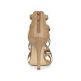 thumbnail image 2 of BLISSFUL STEP Women's Shoes Strappy Lace Up Open Toe Stiletto High Heel Dress Sandals  Nude 6, 2 of 7