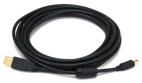 1.5ft USB 2.0 A Male to Mini-B 5pin Male  Cable w/ Ferrite Core Gold 5446 