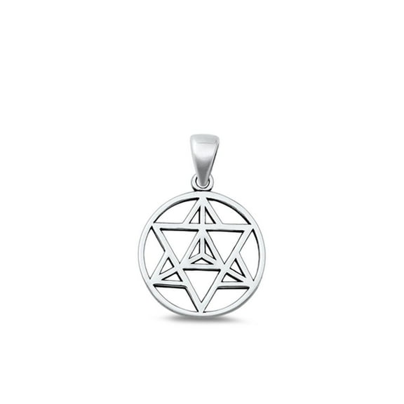 Sterling Silver Merkabah Oxidized Star of David Pendant Charm .925 New Jewelry Female Unisex