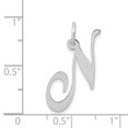 thumbnail image 2 of FJC Finejewelers 14 kt White Gold Medium Fancy Script Letter N Initial Charm, 2 of 6