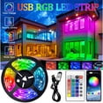 thumbnail image 2 of Tira De Luz LED RGB 2835 USB Flexible Lámpara Cinta Infrarroja Bluetooth Control DC5V TV Retroiluminación Fiesta Dormitorio Decoración Luces, 2 of 4