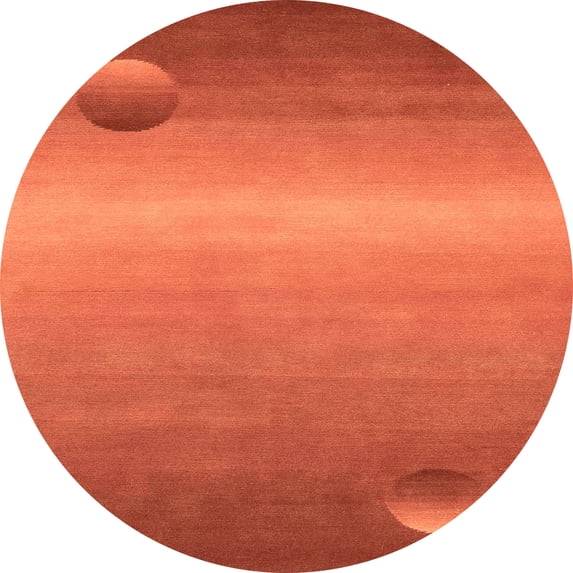 Ahgly Company Machine Washable Indoor Round Abstract Orange Red Area Rugs, 6' Round