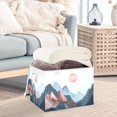 thumbnail image 3 of Yayeee Collapsible Cube Storage Bin with Lid Fabric Closet Decorative Basket with Handles, Art Mountain and Sun Pattern, 3 of 7