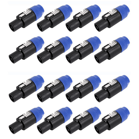 16 Pack Audio Cable Adapter Connectors, 4 Pole Audio Speaker Plug Twist Lock Compatiable with Speakon NL4FC, NL4FX