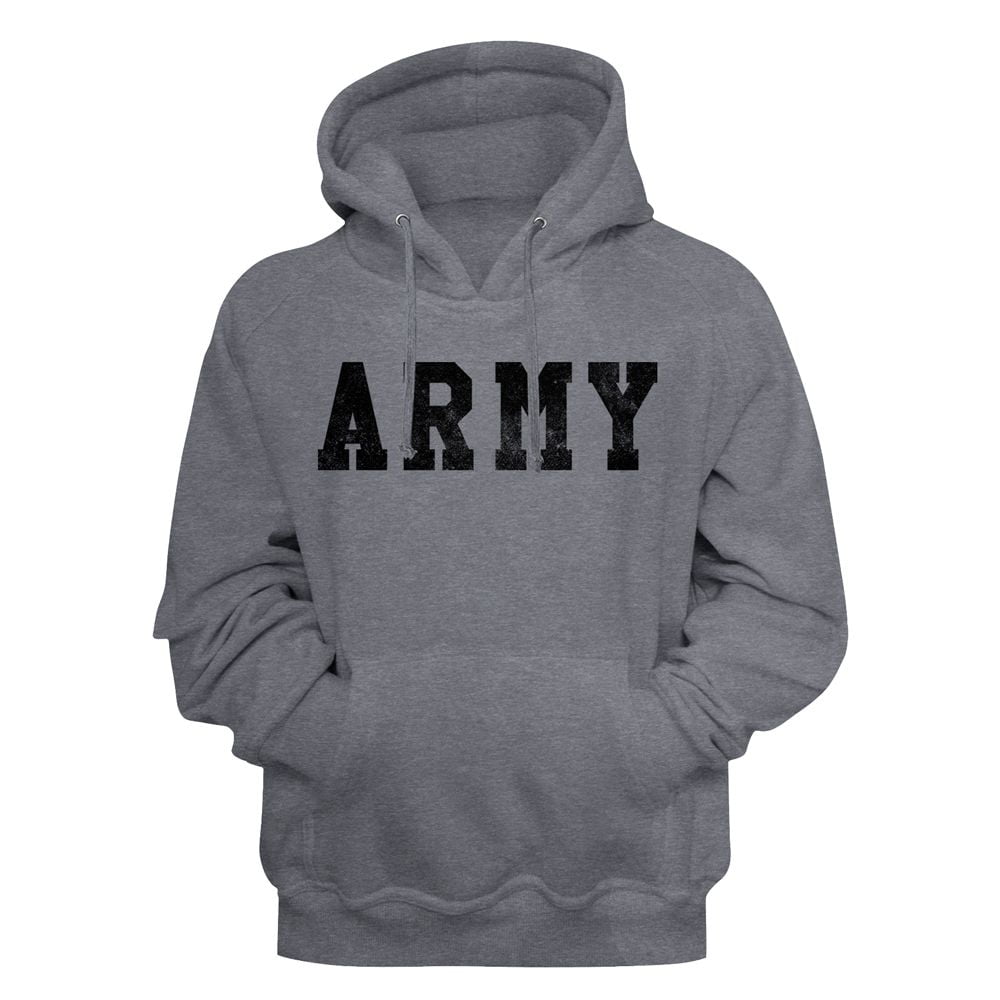 Army Army Gray Heather Adult Pullover Hoodie Sweatshirt